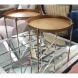 SIDE TABLES, a pair, 1960s French inspired, 51cm diam x 51cm H.