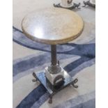 OCCASIONAL TABLE, the circular sienna marble top on a decorative gilt metal column with swag detail,