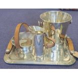 HERMÈS DRINKS SET, including tray, champagne cooler, dish and jug,