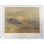ATTRIBUTED TO THOMAS BUSH HARDY, five pencil drawings of Seascapes,