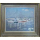 ERICH HORMES 'Lake Leman', oil on canvas, signed lower left, 38cm x 45cm, framed.