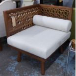 CORNER CHAIR, contemporary design, with ivory upholstery, 87cm H.
