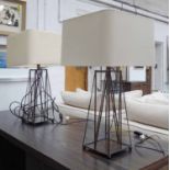 ARTERIORS TABLE LAMPS, a pair, with Tanner & Kenzie shades, 72cm H.