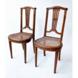 SIDE CHAIRS, a pair, late 19th/early 20th century French caned and gilt metal mounted.