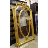 WALL MIRROR, Louis XVI style, gilt framed, 210cm x 120cm.
