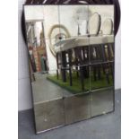 WALL MIRROR, French style antiqued plate, 75.5cm W x 101cm H x 3cm D.