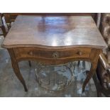 SERPENTINE WRITING TABLE, 18th century Italian walnut, with frieze drawer on cabriole supports,