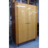 WARDROBE, 1960's Italian with hanging area and lining shelves, 115cm H.