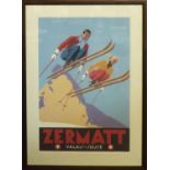 AFTER CHARLES AVALON 'Zermatt Valais Suisse', poster, Pullman editions, 102/280, 95cm x 65cm,
