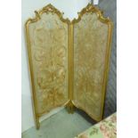 SCREEN, late 19th century French giltwood,