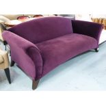 SOFA ATTRIBUTED TO RICHARD BAKER FURNITURE, purple velvet finish, 200cm W.