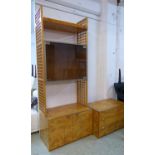 SIDE CABINETS, a pair, burr maple with two glazed doors above two further doors,