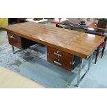 PRESTIGE DESIGN DESK, attributed to Gordon Russel, vintage 1970's rosewood, 213cm x 91cm x 72cm.