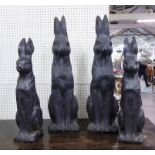 HARES, a stylised family of four, 70cm at tallest.