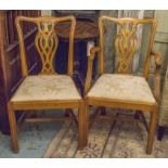 DINING CHAIRS, a set of six,