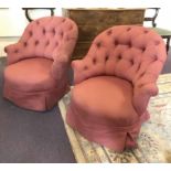 TUB ARMCHAIRS, a pair, French Napoleon III design,