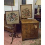 BEDSIDE COMMODE, George III mahogany and line inlaid with two dummy drawer fronted doors,