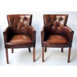 BRIDGE ARMCHAIRS, a pair,