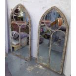 ORANGERY MIRRORS, a set of two, French provincial inspired, 122cm x 57cm.