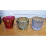 TUMBLERS BOXED BY GRIFFE MILANO, set of six, coloured glass with gilded edging, 8cm H.