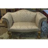 SOFA, George II style of compact proportions with patterned upholstery,