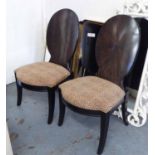 HALL CHAIRS, a pair, by Hickory with faux leopard skin fabric on square supports, 57cm W.