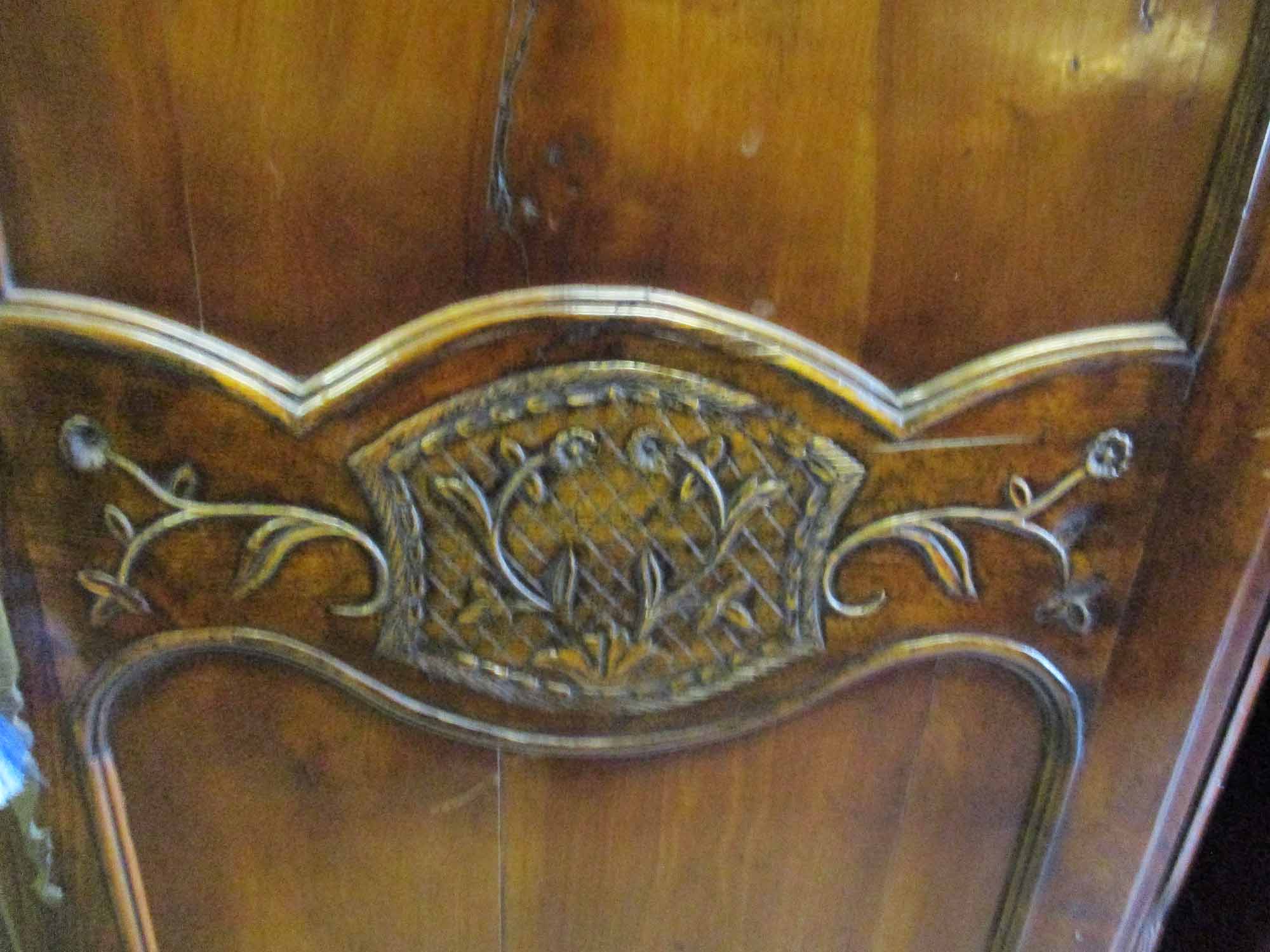 BONNETIERE, French Louis XV manner cherrywood with an arched cornice, - Image 3 of 3