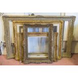 PICTURE FRAMES, four various 1950's giltwood and gesso largest 98cm x 150cm smallest 66cm x 83cm.