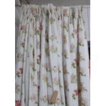 CURTAINS, two pairs, flower fairies, lined and interlined,