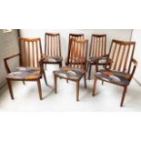 G PLAN DINING CHAIRS, a set of six,