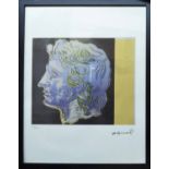 ANDY WARHOL 'Bust Profile', lithograph from Leo Castelli gallery,