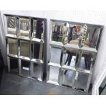 WALL MIRRORS, a pair, Venetian style, 90cm x 60cm.