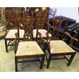 DINING ARMCHAIRS, a set of five,