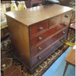 CHEST, George III mahogany with three short above three long drawers on bracket feet,