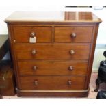 CHEST, Victorian mahogany with two short over three long drawers, 104cm x 48cm x 109cm H.