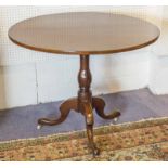 TRIPOD TABLE, Georgian mahogany with circular tilt top, 72cm H x 90cm D.