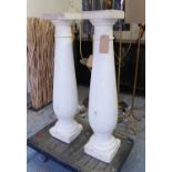 ARCHITECTURAL COLUMNS, a pair, white painted finish, 122cm H.