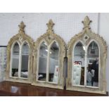 WALL MIRRORS, a set of three, French provincial style, 118cm x 61cm.