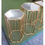 MAISON JANSEN INSPIRED SIDE TABLES, a graduated pair,