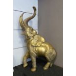 STUDY OF AN ELEPHANT, brass, 73cm H.