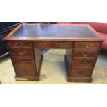 PEDESTAL DESK, Georgian design walnut,