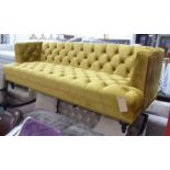 ARTSOME FOR COACH HOUSE SOFA, mustard buttoned finish, 210cm W.