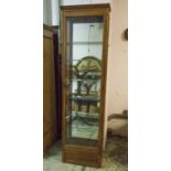 SHOP DISPLAY CABINET, Edwardian mahogany with glazed door enclosing adjustable glass shelves,