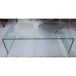 LOW TABLE, contemporary glass form, 110cm W.