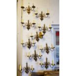 WALL LIGHTS, a set of ten, Dutch manner approx 31cm W x 23cm H.