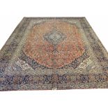 FINE SIGNED KASHAN CARPET, 375cm x 295cm,