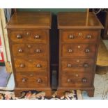 BEDSIDE CHESTS, a pair, Victorian mahogany, each with four drawers (adapted),
