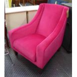 ARMCHAIR, contemporary shocking pink finish, 87cm H.