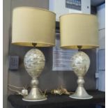 MURANO TABLE LAMPS, a pair, with shades, 68cm H.