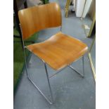 HOWE 40/4 CHAIRS BY DAVID ROWLANDS, a set of eight, 77cm H.